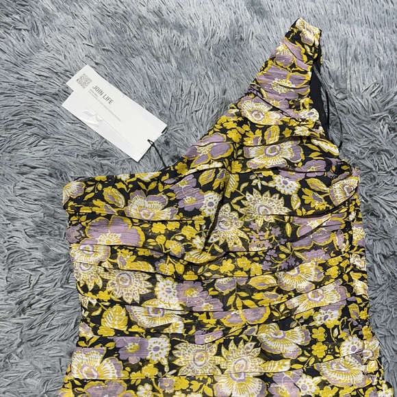 💐💐ZARA Floral Ruched One Shoulder Mini Dress💐💐 - Picture 8 of 11